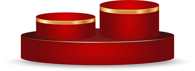 Red Podium and golden line