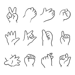 Fototapeta premium 12 sets of baby hands, vector illustration