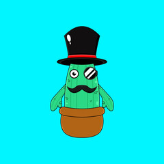 quirky and whimsical cactus character vector illustration