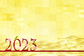 卯　年賀状　和柄　背景