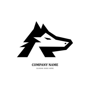 Abstract wolf head logo design vector
