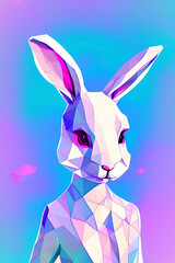 3d polygon rabbit illustration