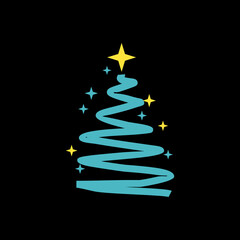 Christmas tree logo icon vector