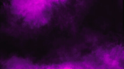Overlays fog isolated on black background. Paranormal purple mystic smoke, clouds for movie scenes.