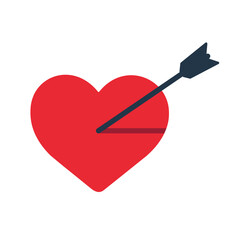 arrow on heart icon vector illustration