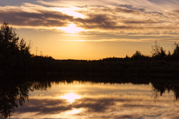 Obraz premium Late Summer Sunset over Pylypow Wetlands
