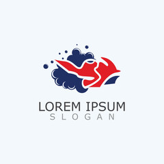 Motocycle wash logo design elegant and sporty concept cleaning vector