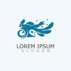 Motocycle wash logo design elegant and sporty concept cleaning vector