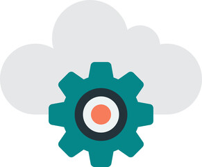 Data connection and cloud illustration in minimal style