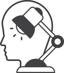 head and light bulb illustration in minimal style