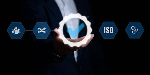 Quality management certification and standardization proces, ISO certified business.