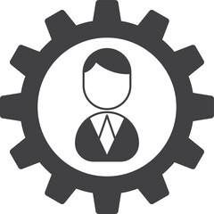 businessman and cog illustration in minimal style