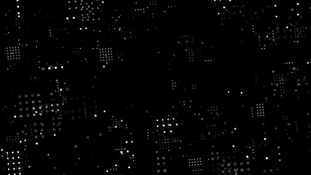 Abstract background basic simple geometry with random moving with world map and overlay. Modern and elegant technology background with copy space