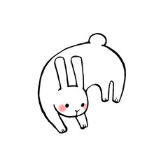 可愛いうさぎの手描きイラスト