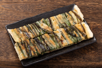 イカゲソとニラのチヂミ