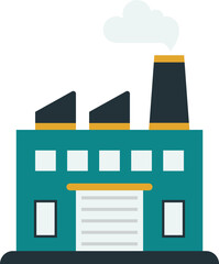 factory building illustration in minimal style