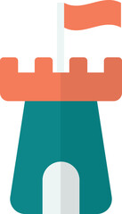Naklejka premium castle building illustration in minimal style
