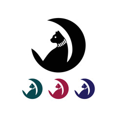 Cat animal logo template design 