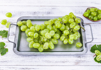 Fresh vitamin-containing fruit green grapes