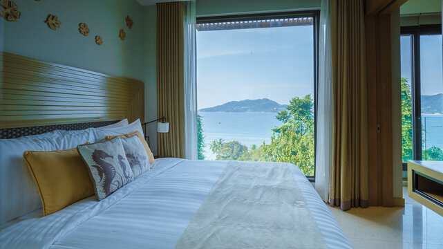 Phuket Thailand November 2022, luxury bedroom at Amari Hotel Phuket.