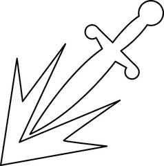 Stabbing attack with a dagger flat vector icon for games and websites.eps
