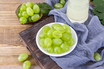 Fresh vitamin-containing fruit green grapes
