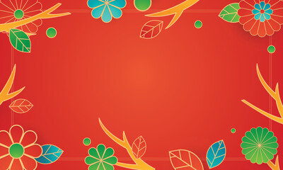 Happy new year design with floral frame