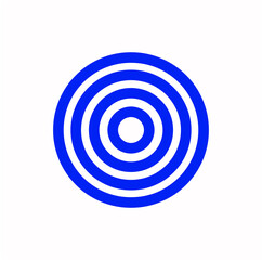 4 blue rounds small to big sequence icon. Blue sun icon.