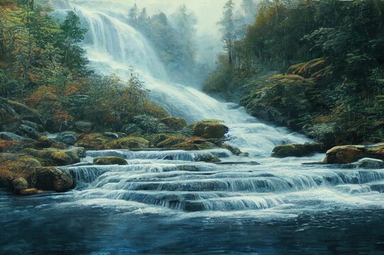 Yukankoski waterfall (White Bridges), Kulismayoki river, Russia, Karelia