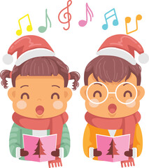 Little girls and little boys sing in the Christmas choir.