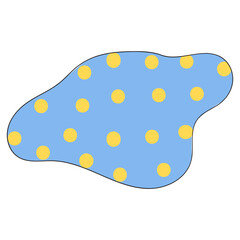 Polka dot liquid shape sticker vector illustration in line filled design