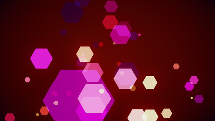 カラフルな背景に六角形が湧き出る