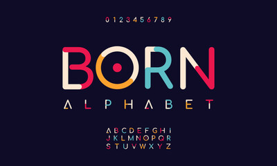Modern trendy rounded urban alphabet. Lettering vector abc sans serif typeface