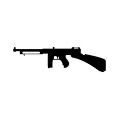 Thomson submachine gun icon vector isolated on white background 
