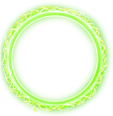 Red glowing round frame with electric particles