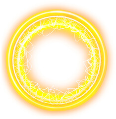 Luminous round frame with light dust electric particles