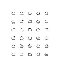Clouds Icon Line Style Black White