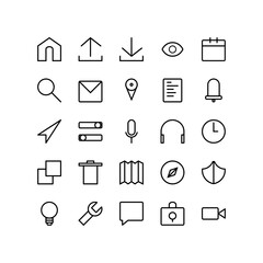 Web icon line style with thin lines