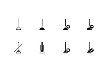 toilet vacuum Icon colored Black White