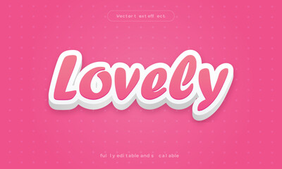Editable text effect lovely style