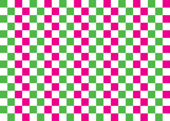 green pink Checkerboard Background Vector Abstract Seamless Pattern popular grid pattern Print on the wall or the tablecloth.