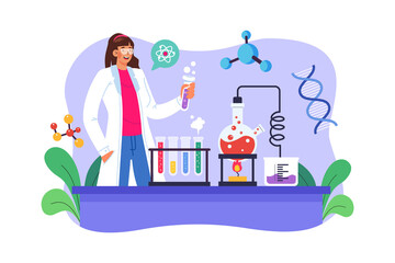 Lab Assistant Illustration concept on white background