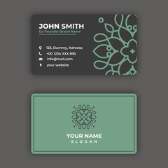 Mandala business card design vector template with mandala logo, Colorful arabesque floral ornamental elements