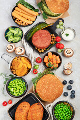 Plant based meat concept. Vegetarian lunch. Healthy eating. Go vegan.