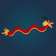 Chinese dragon dance vector illustration graphic