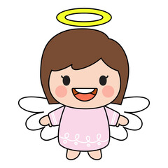 Kids Angel Filled Clipart