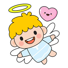 Kids Angel Filled Clipart