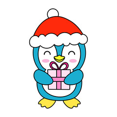 penguin christmas Filled Clipart, merry christmas