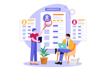 Concept Two Guys Are Choosing A Candidate