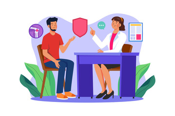 Doctor Clinic Illustration concept on white background